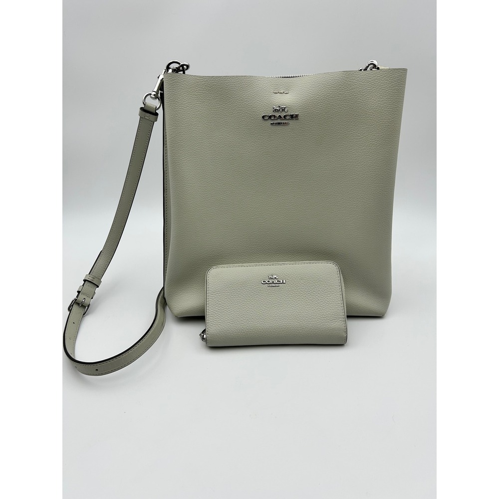 Coach Mollie Bucket Bag Light Sage Leather Shoulder Crossbody Purse + Wallet